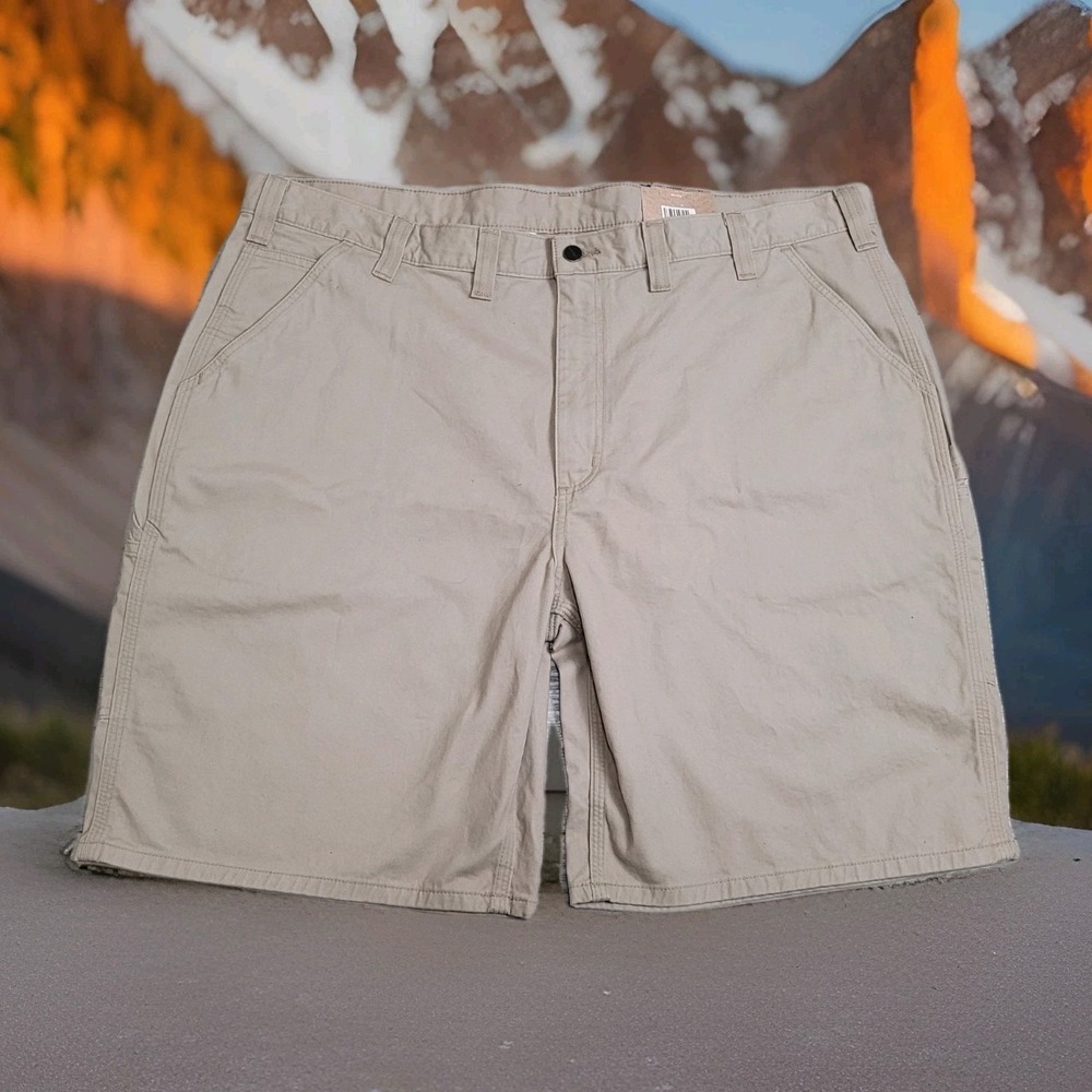 👖NWT Carhartt Utility Shorts Mens 46 Khaki Carpenter Relaxed Fit Discontinued‎